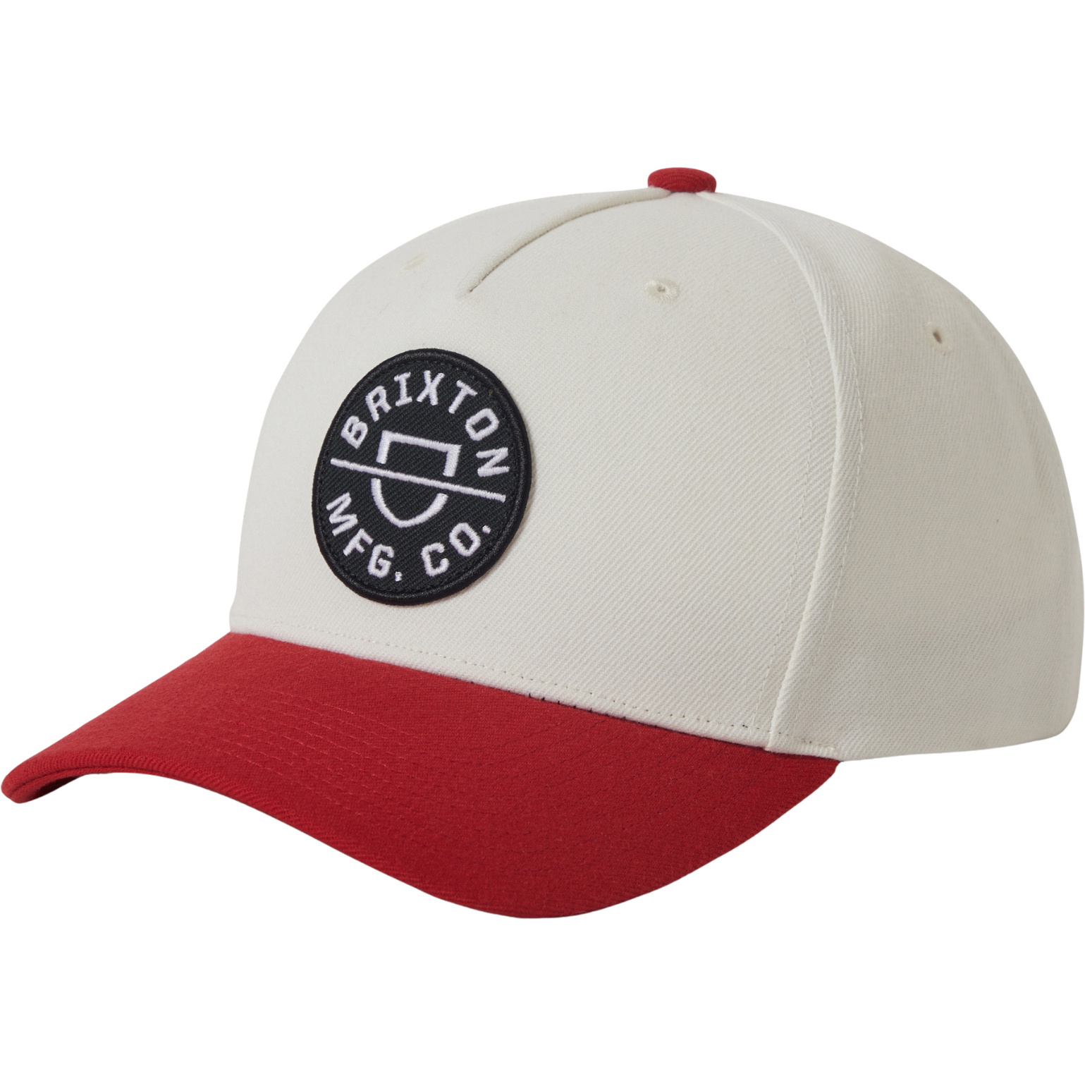 2026 Brixton Mens Crest C NetPlus Snapback Cap 11001 - Off White / Adrenaline Rush
